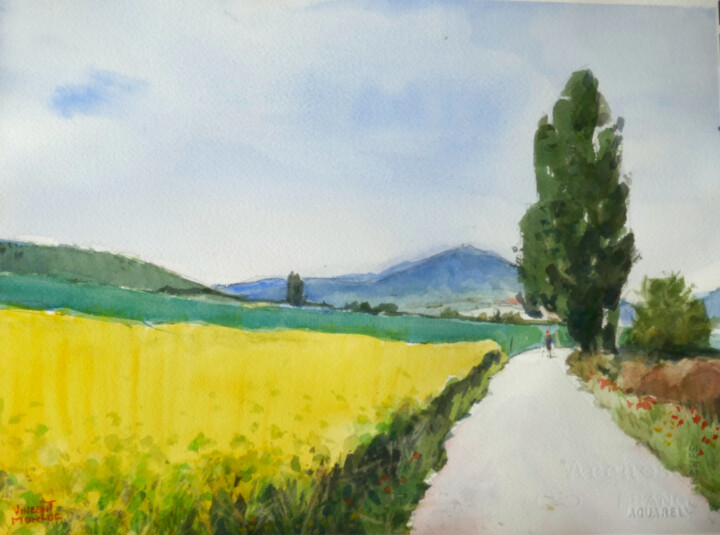 Painting titled "27 avril - Vers Luq…" by Vincent Monluc, Original Artwork, Watercolor