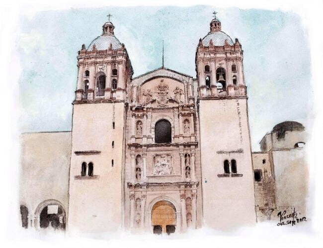 Pintura intitulada "Santo Domingo Temple" por Vincent Of Houston, Obras de arte originais