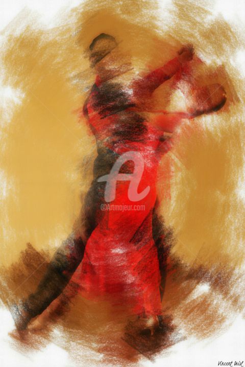 Digital Arts titled "Hors série " Tango…" by Vincent Oriol, Original Artwork, Digital Painting