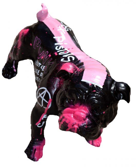 Sculptuur getiteld "Punky doggy" door Vincent Richeux, Origineel Kunstwerk, Gietwerk
