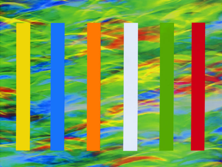 Pintura titulada "6 rectangles" por Vincent Sébart, Obra de arte original, Pintura Digital Montado en Bastidor de camilla de…