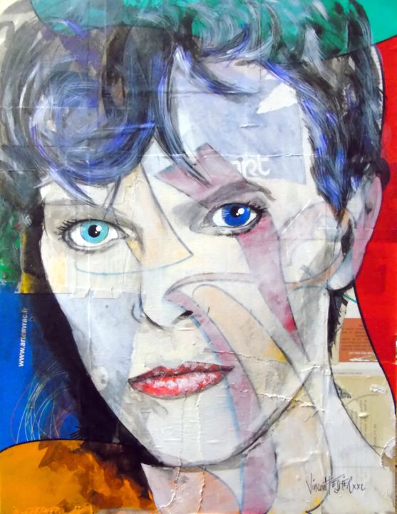 Peinture intitulée "Bowie 2" par Vincent Tessier Xxc, Œuvre d'art originale, Acrylique
