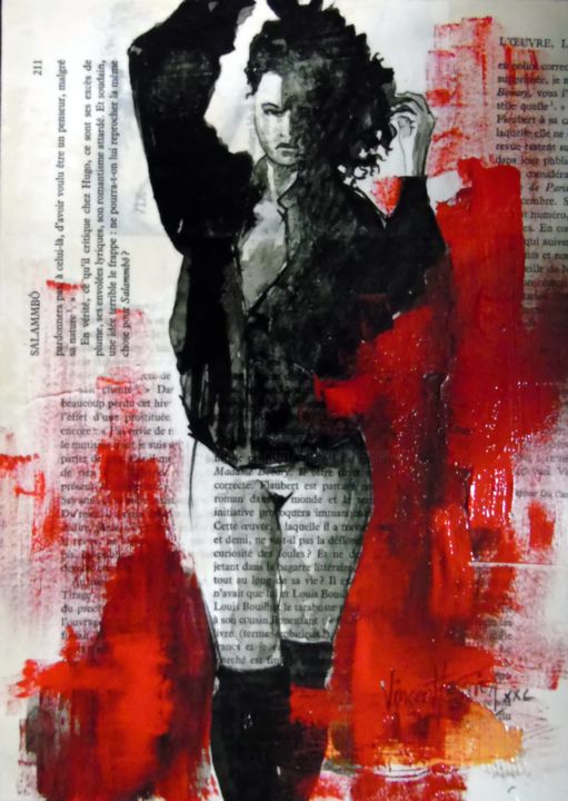Pintura titulada "sans rouge" por Vincent Tessier Xxc, Obra de arte original, Tinta