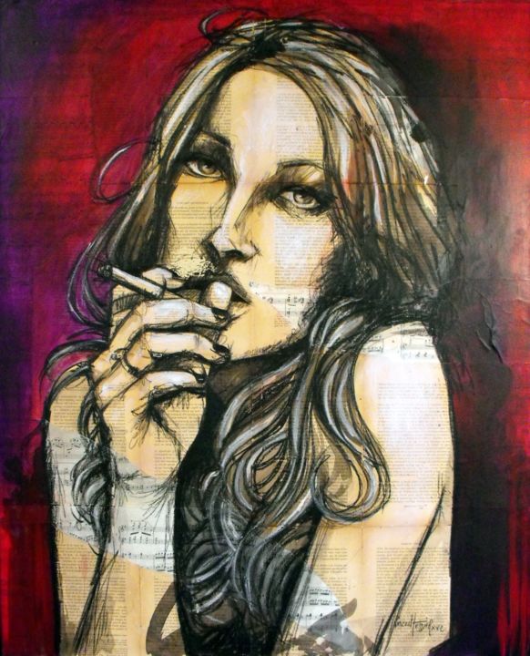 Painting titled "Laura" by Vincent Tessier Xxc, Original Artwork, Acrylic