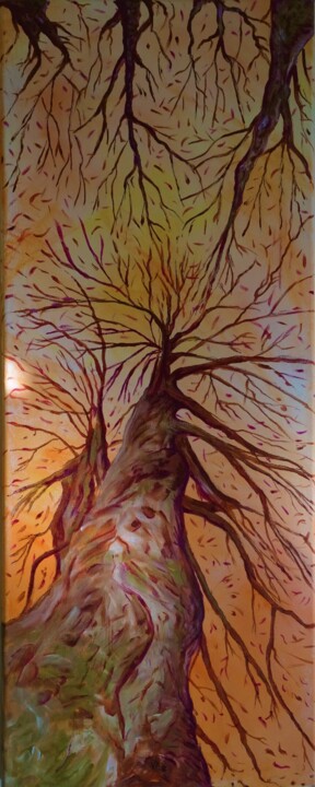 Painting titled "arbres 02" by Vincent Thoviste, Original Artwork, Acrylic
