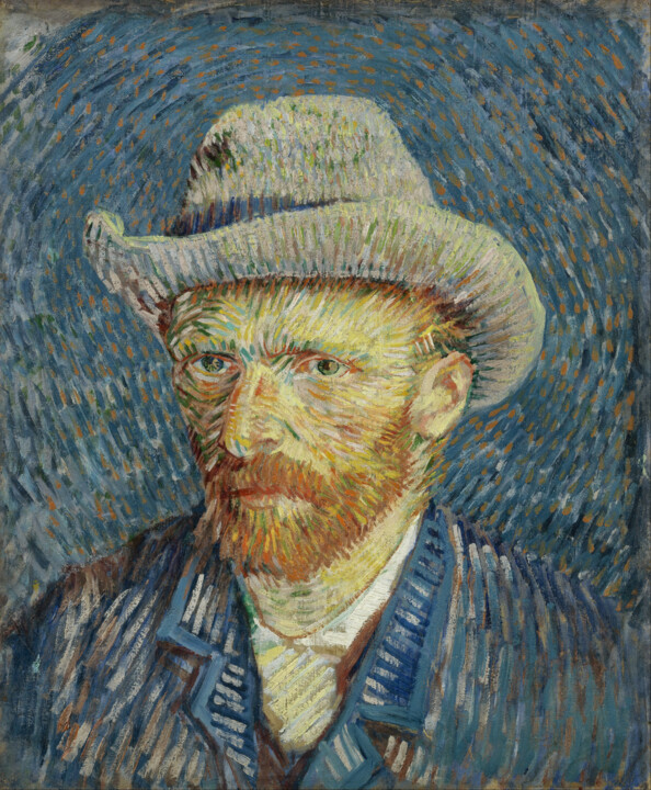 Painting titled "Self-portrait with…" by Vincent Van Gogh, Original Artwork, Oil