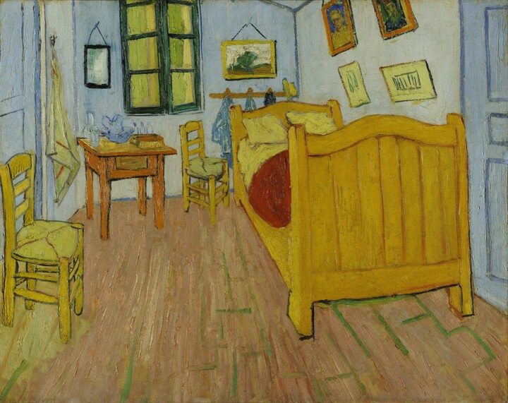 Painting titled "Bedroom in Arles" by Vincent Van Gogh, Original Artwork, Oil