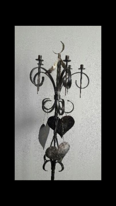 Sculpture titled "Le chandelier des a…" by Vincent Vari, Original Artwork, Metals