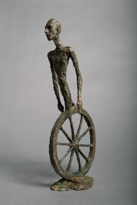 Sculpture titled "Lecycliste" by Vincent Vergone, Original Artwork, Metals