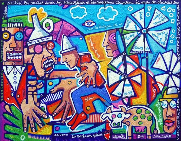 Malerei mit dem Titel "GRAND BAZAR" von Vincent Arcache, Original-Kunstwerk, Öl