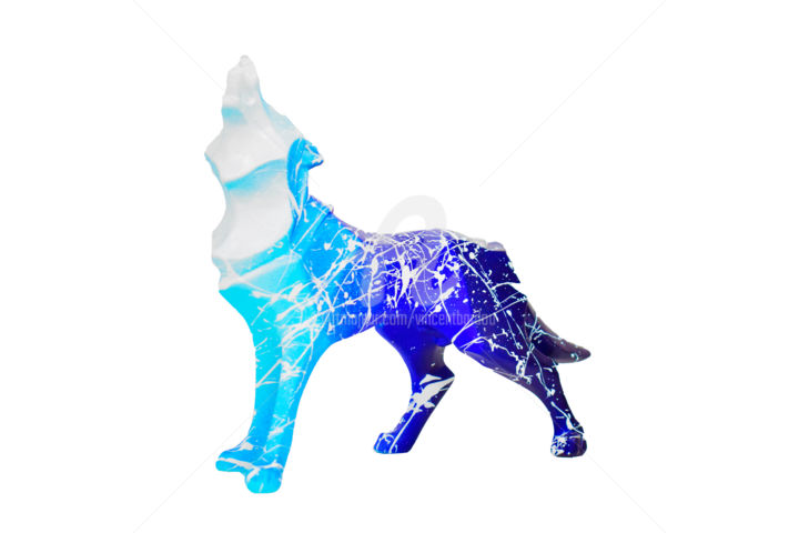 Sculpture intitulée "SKY WOLF" par Vincent Bardou, Œuvre d'art originale, Acrylique