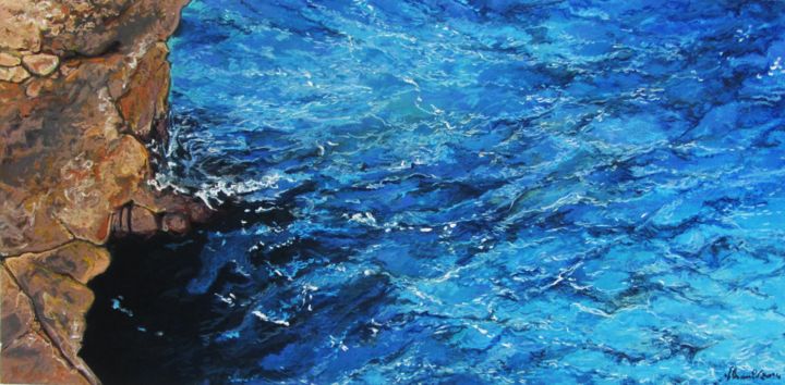 Painting titled "Roches de Nice" by Vincent Chaulet, Original Art, Pastel