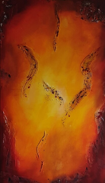 Painting titled "Abstrait7" by Vincent Kponton, Original Artwork, Acrylic