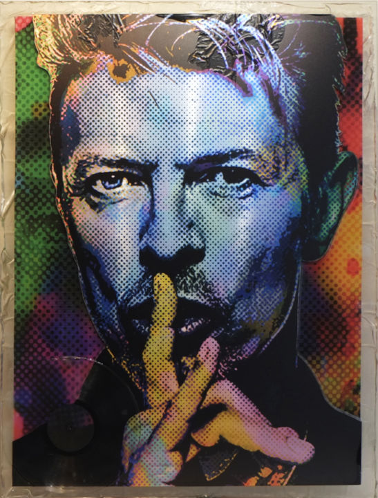 Painting titled "BOWIE" by Vincent Sabatier (VerSus), Original Artwork, Acrylic Mounted on Aluminium