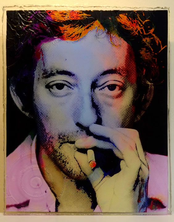 Druckgrafik mit dem Titel "GAINSBOURG Serge" von Vincent Sabatier (VerSus), Original-Kunstwerk, Siebdruck