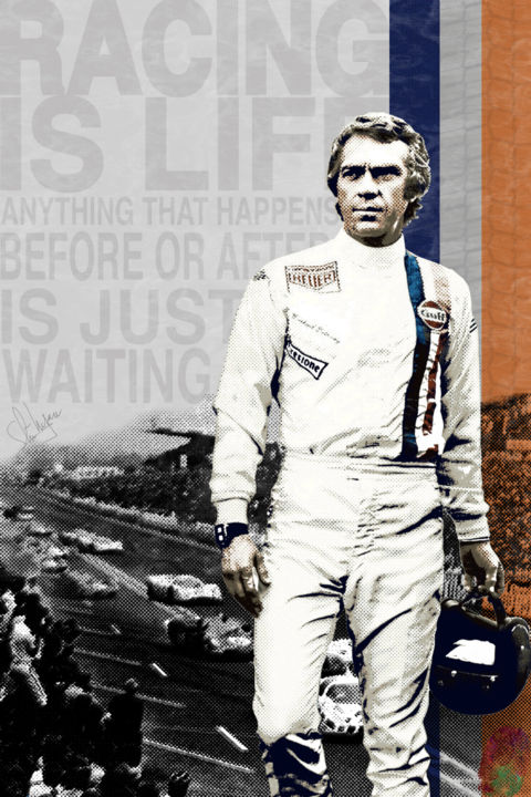 제목이 "Le Mans 71"인 판화 Vincent Sabatier (VerSus)로, 원작, 스크린 인쇄