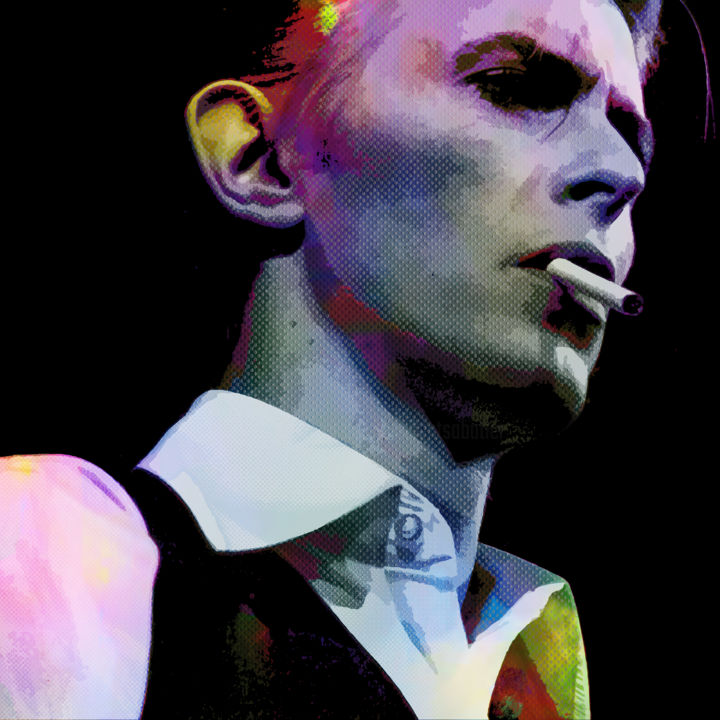 Digital Arts titled "BOWIE THE DUKE" by Vincent Sabatier (VerSus), Original Artwork, Digital Painting