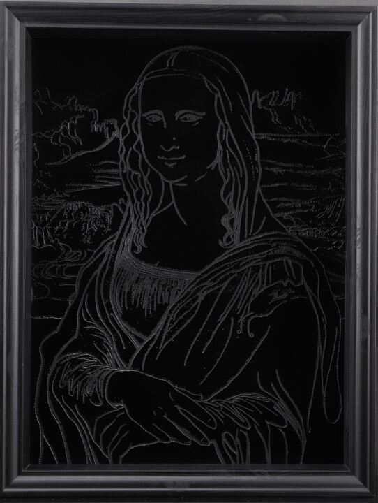 Gravures & estampes intitulée "ONLY BLACK MONA LISA" par Vincent Sabatier (VerSus), Œuvre d'art originale, Gravure