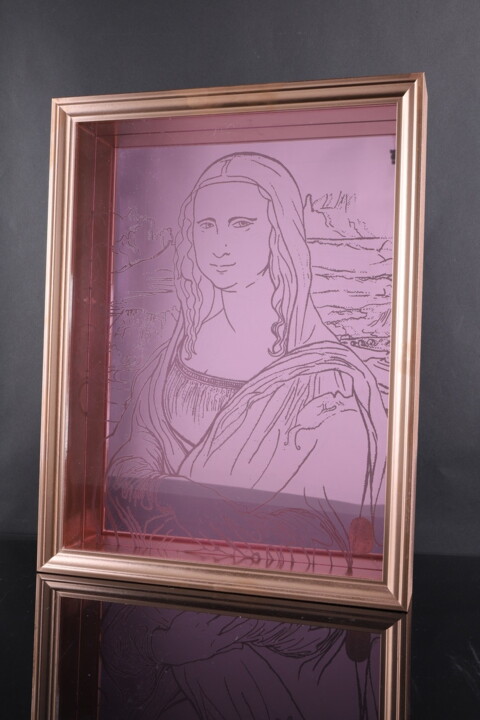 "only pink Mona Lisa" başlıklı Baskıresim Vincent Sabatier (VerSus) tarafından, Orijinal sanat, Gravür