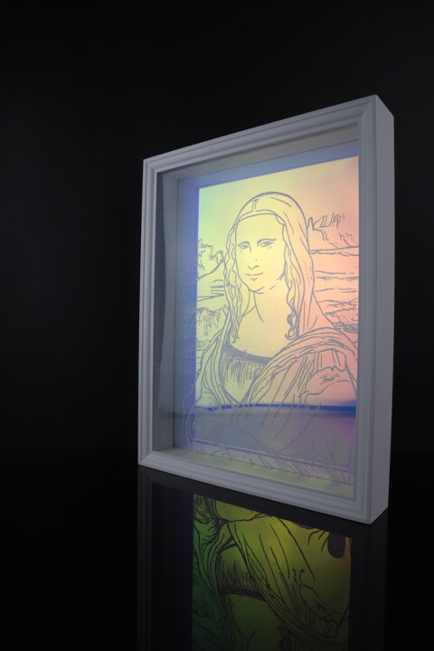 Impressões e gravuras intitulada "only rainbow Mona L…" por Vincent Sabatier (VerSus), Obras de arte originais, Gravação