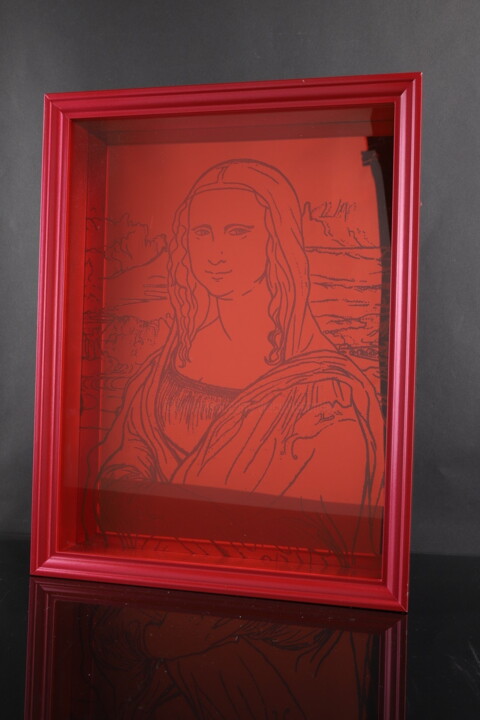 "only red Mona Lisa" başlıklı Baskıresim Vincent Sabatier (VerSus) tarafından, Orijinal sanat, Gravür