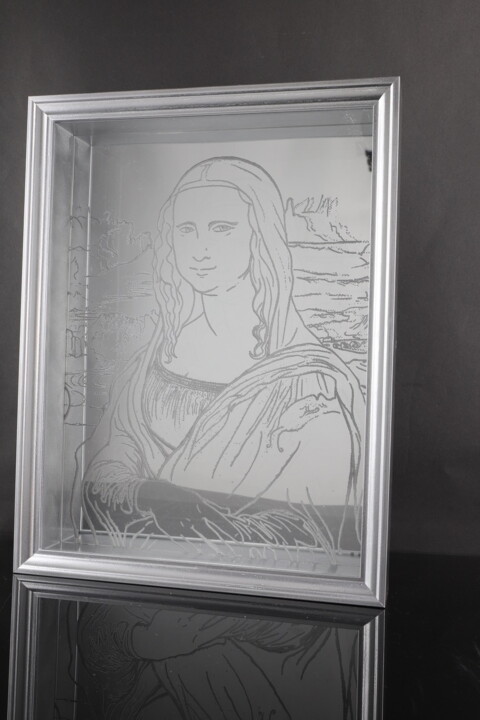 Estampas & grabados titulada "only silver Mona Li…" por Vincent Sabatier (VerSus), Obra de arte original, Grabado