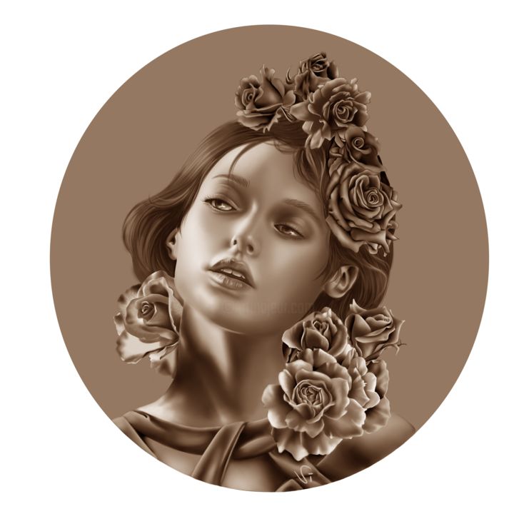 Arte digitale intitolato "Rose (Variante)" da Vincenza Cotugno, Opera d'arte originale, Pittura digitale