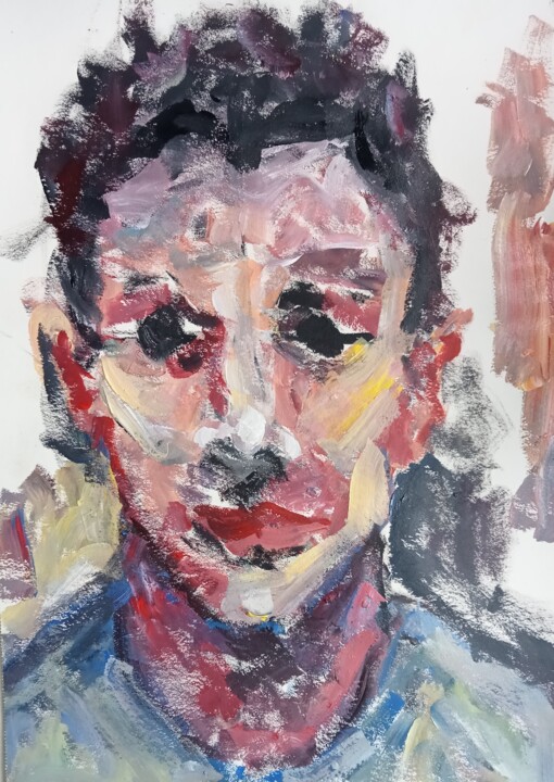 Painting titled "Portrait expression…" by Vincenzo, Original Artwork, Acrylic