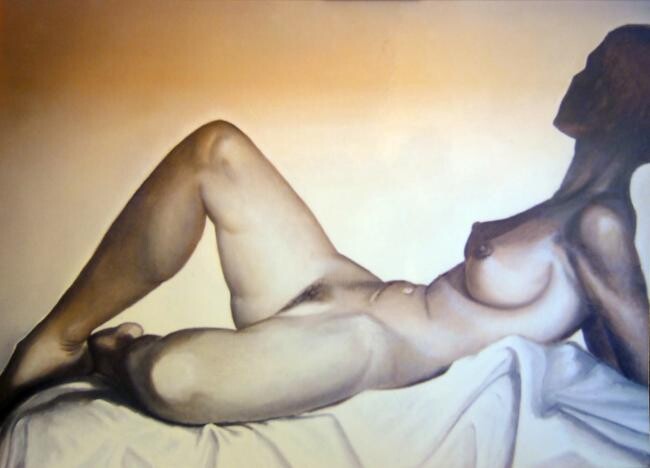 Peinture intitulée "donna androgina" par Vincenzo Del Mese, Œuvre d'art originale