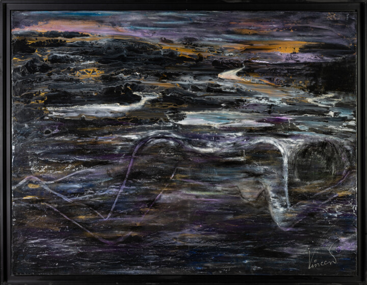 Pintura titulada "L'île mystérieuse" por Vincenzo Galati, Obra de arte original, Acrílico Montado en Bastidor de camilla de…
