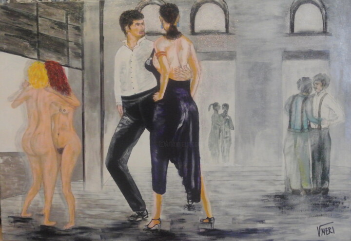 Painting titled "IL TANGO BALLATO IN…" by Vincenzo Neri, Original Artwork, Acrylic