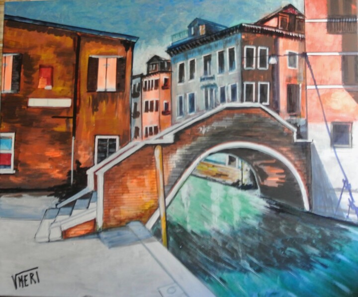 Painting titled "IL CANAL , CHIOGGIA…" by Vincenzo Neri, Original Artwork, Acrylic