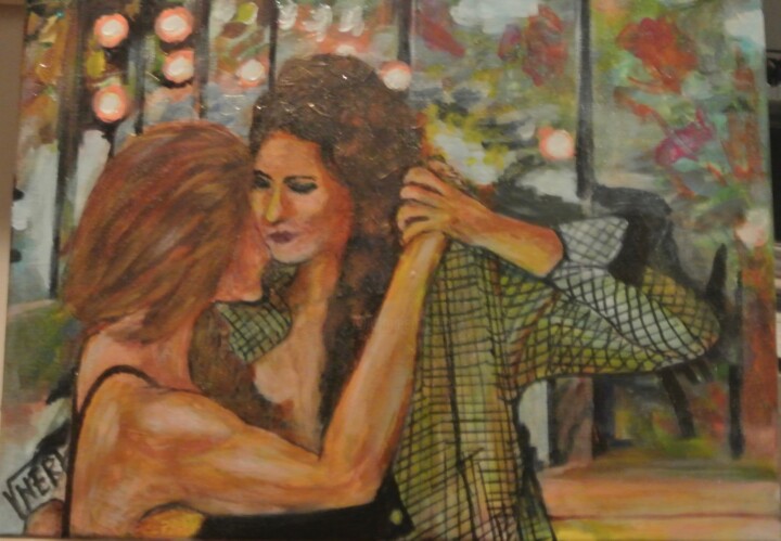 Painting titled "Ballar  tango  SENS…" by Vincenzo Neri, Original Artwork, Acrylic