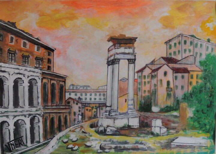 Painting titled "TEATRO. MARCELLO. R…" by Vincenzo Neri, Original Artwork, Acrylic