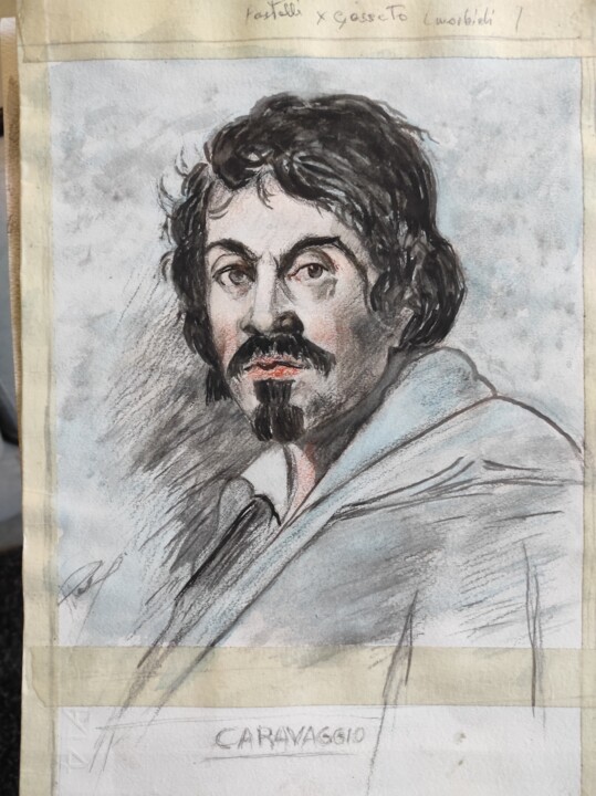 Pintura titulada "Bozzetto Caravaggio" por Vincenzo Piras, Obra de arte original, Pastel