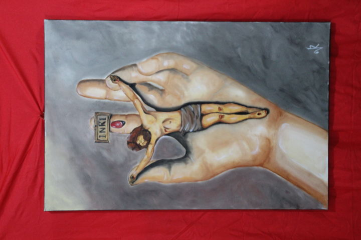 Painting titled "Cristo" by Scafato, Original Artwork, Oil