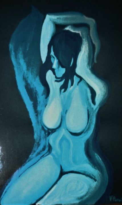 Картина под названием "Selene" - Vincenzo Cohen, Подлинное произведение искусства, Темпера