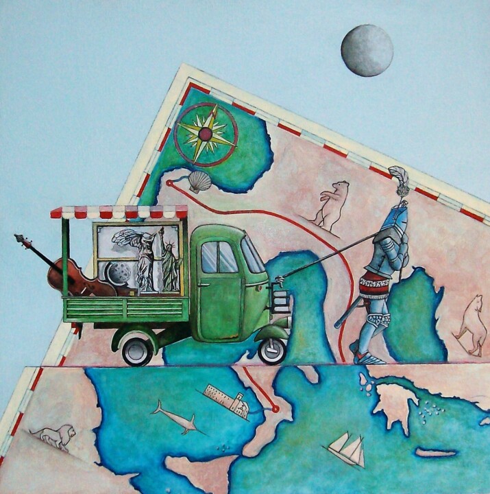 Pintura titulada "e mi porto dietro l…" por Vincenzo Squillacioti, Obra de arte original, Témpera