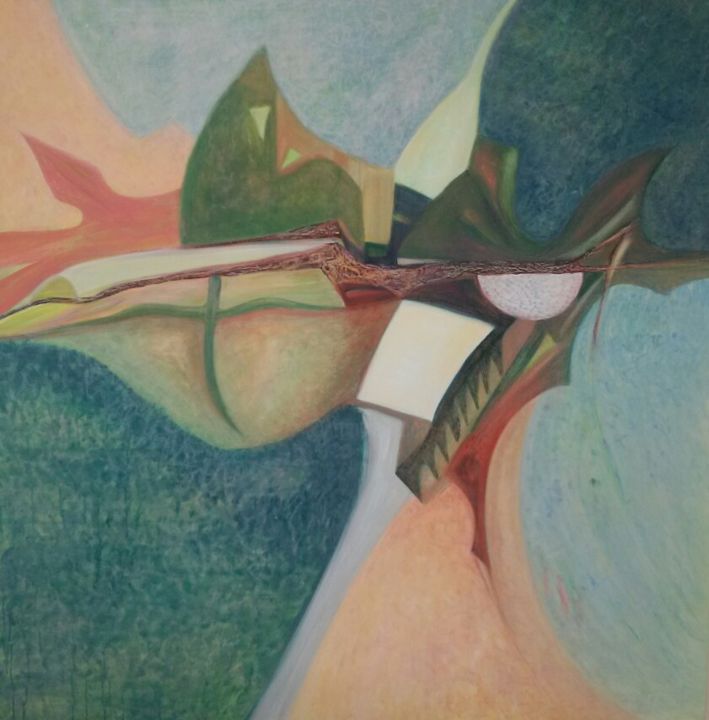 Pintura intitulada "A határon túl I." por Angela Vincze, Obras de arte originais, Acrílico