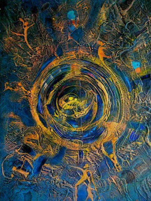 Painting titled "Circulation d'energ…" by Angela Vincze, Original Artwork, Oil