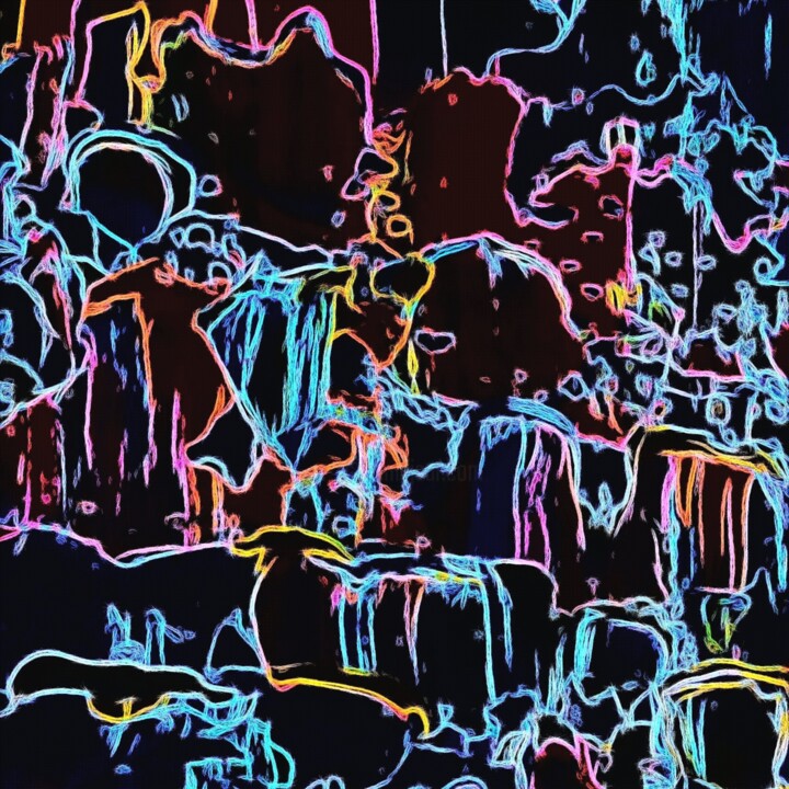 Arts numériques intitulée "Disco party" par Vinet-Larente, Œuvre d'art originale, Peinture numérique