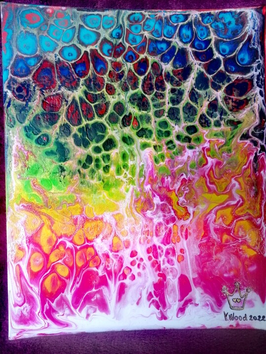 Malarstwo zatytułowany „Dégradé multicolore…” autorstwa Vinie Wood, Oryginalna praca, Akryl