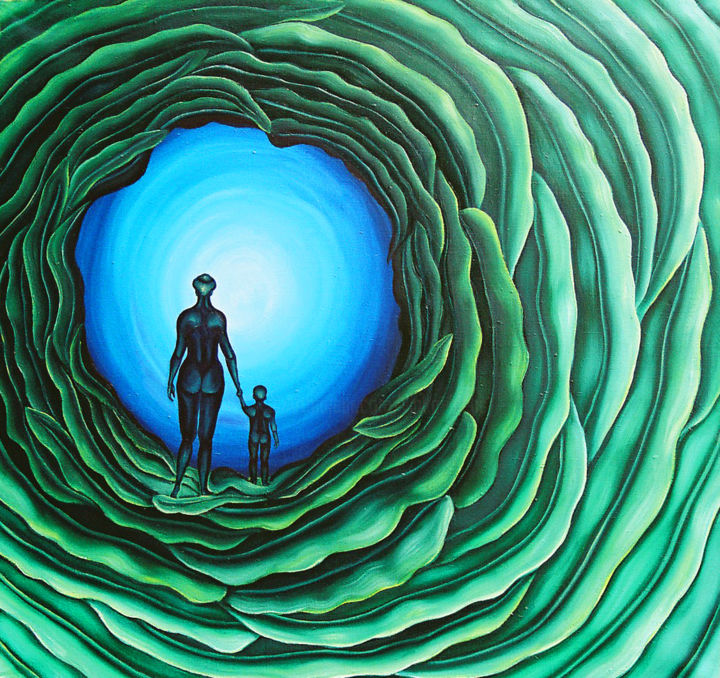 Peinture intitulée "Way to Eternity" par Vinko Hlebs, Œuvre d'art originale, Huile