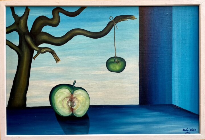 Peinture intitulée "Apples symbolism" par Vinko Hlebs, Œuvre d'art originale, Huile
