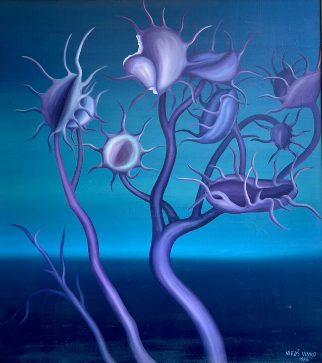 Peinture intitulée "Carnivorous plants" par Vinko Hlebs, Œuvre d'art originale, Huile