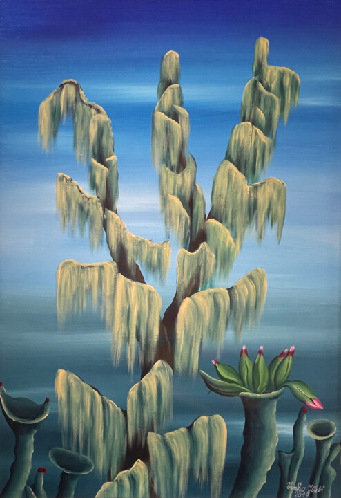 Pintura titulada "Wintertree, my visi…" por Vinko Hlebs, Obra de arte original, Oleo Montado en Bastidor de camilla de madera
