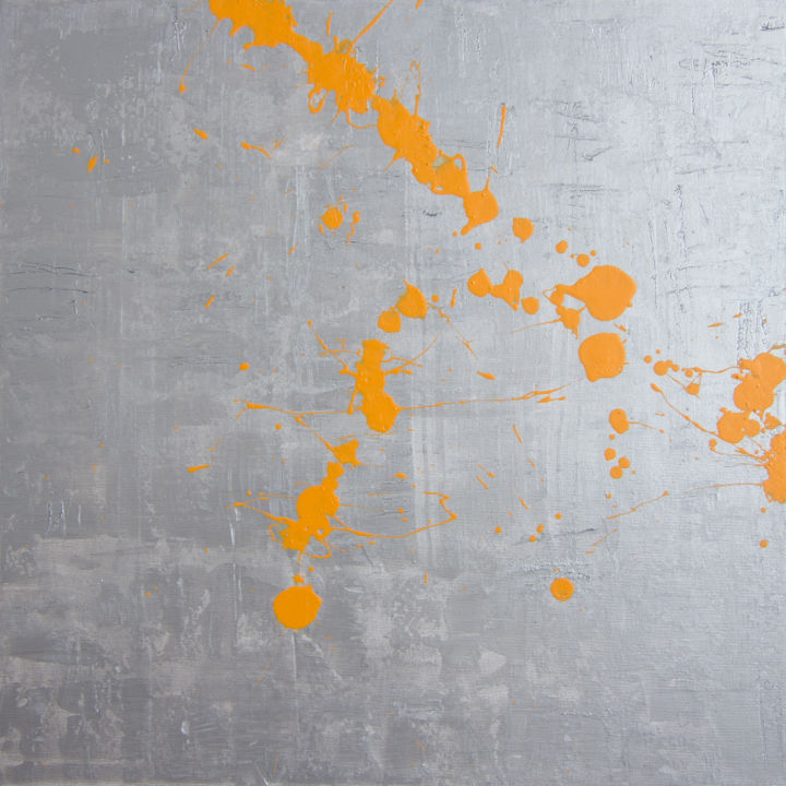 Ζωγραφική με τίτλο "Orange splashes" από Alexander Vinokurov Abstraction, Αυθεντικά έργα τέχνης, Ακρυλικό Τοποθετήθηκε στο Ξ…