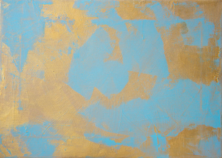 Painting titled "Golden Thaw" by Alexander Vinokurov Abstraction, Original Artwork, Acrylic