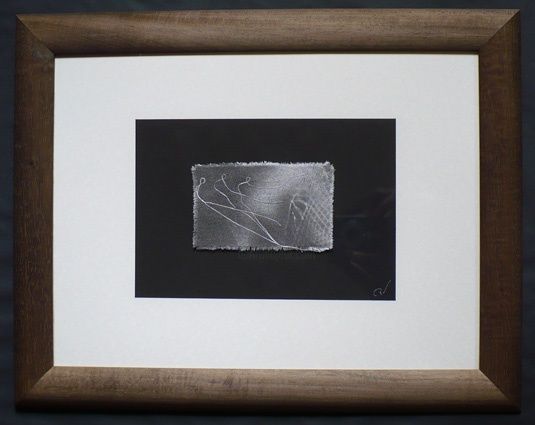 Art textile intitulée "Tableau tissu (37x4…" par Christine Vinson, Œuvre d'art originale