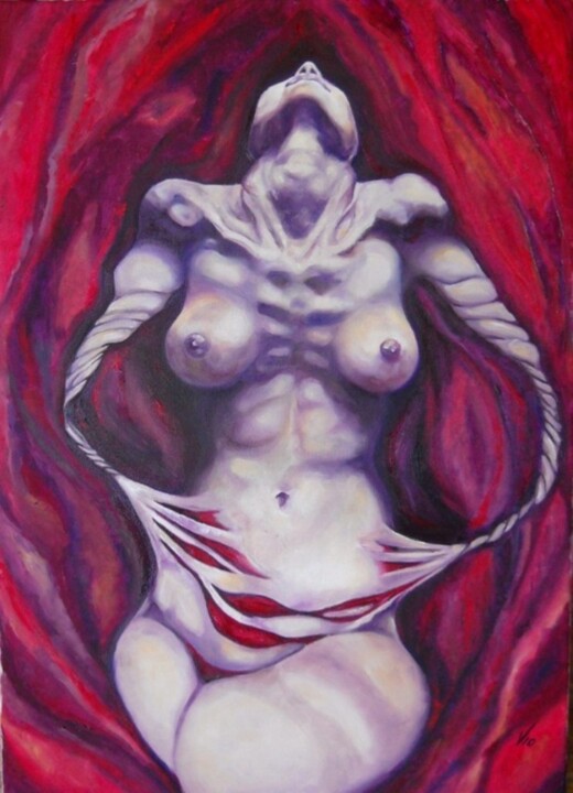 Schilderij getiteld "In my period" door Vio, Origineel Kunstwerk, Olie